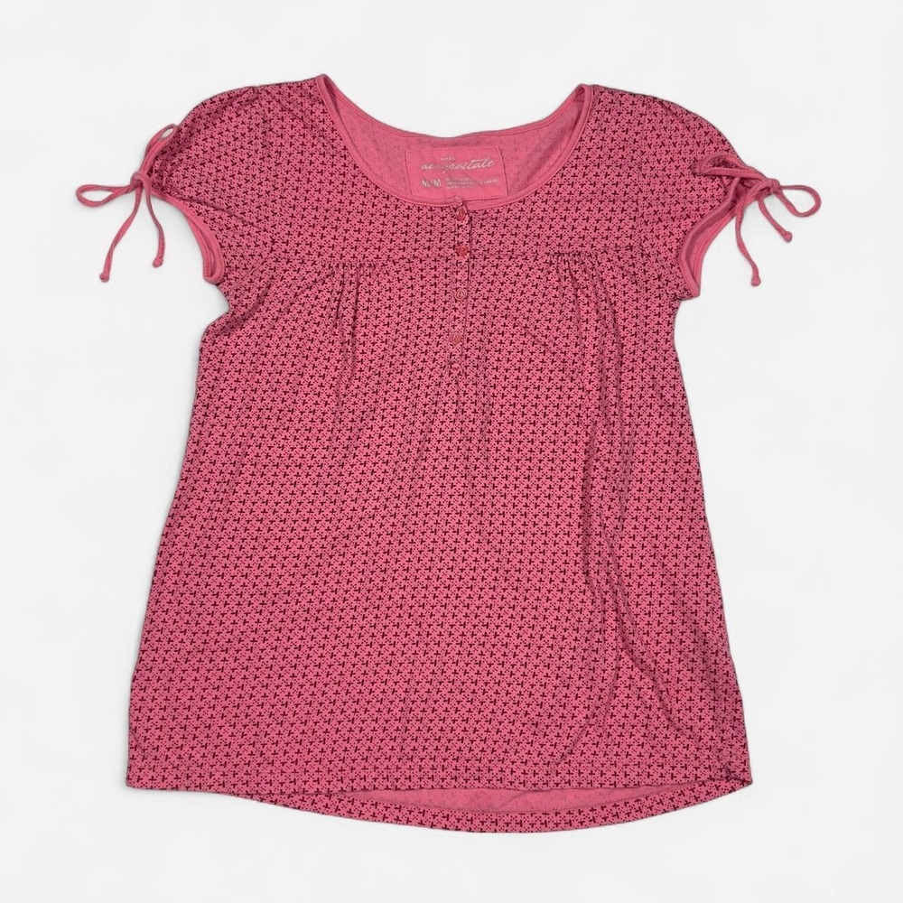 Aeropostale Pink Short Sleeve Babydoll Top